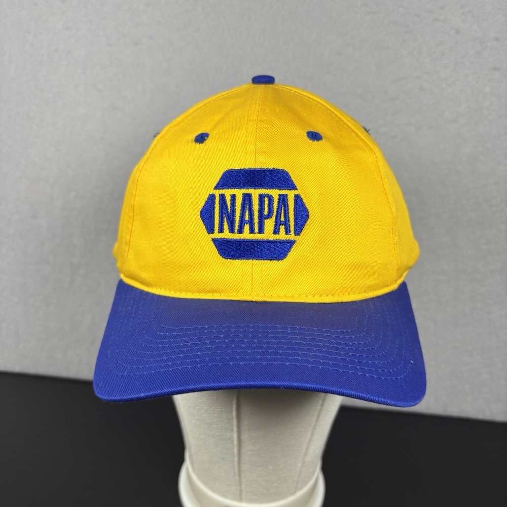 NAPA 75th Anniversary Hook/Loop Hat Yellow Blue Cap OSFA Embroidered Colorblock